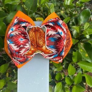 Cowboy western hair bow